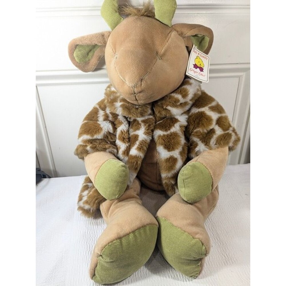 Vintage Chrisha Playful Plush Giraffe large stuffed animal fur coat 1988 w/ tag